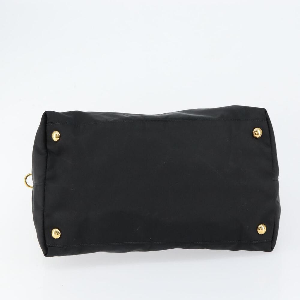 PRADA Hand Bag Nylon Black Gold Auth 148636 - Picture 5 of 16